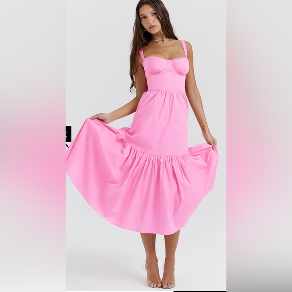 House of CB Elia pink midi dress NWT - Picture 2 of 15